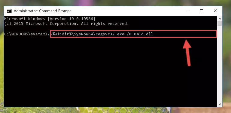 Creating a new registry for the 041d.dll library in the Windows Registry Editor