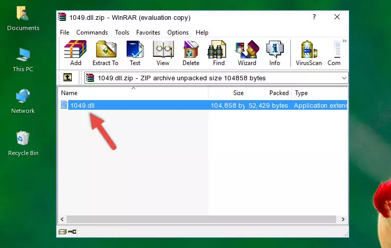 Copying the 1049.dll file into the software's file folder