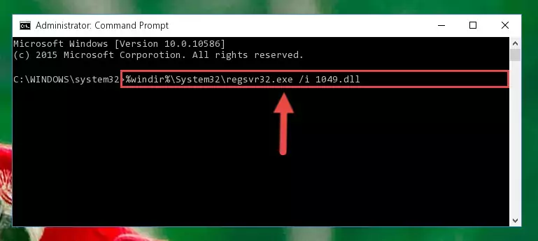 Uninstalling the 1049.dll file from the system registry
