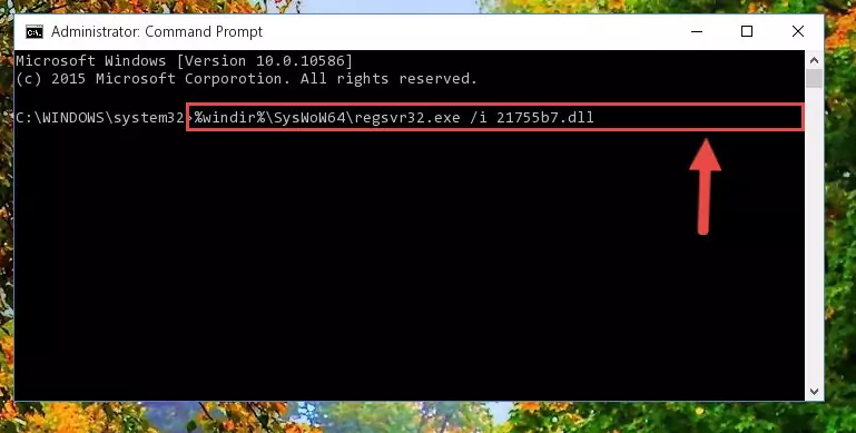 Uninstalling the broken registry of the 21755b7.dll file from the Windows Registry Editor (for 64 Bit)