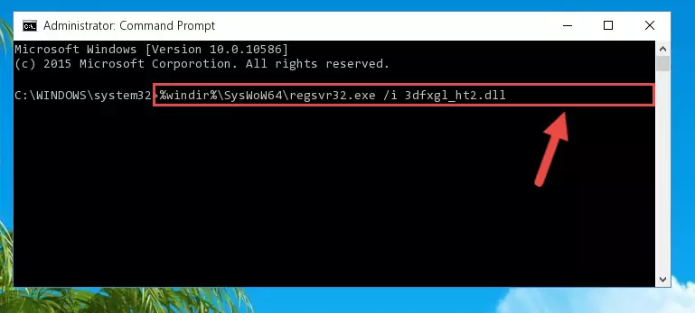 Cleaning the problematic registry of the 3dfxgl_ht2.dll library from the Windows Registry Editor