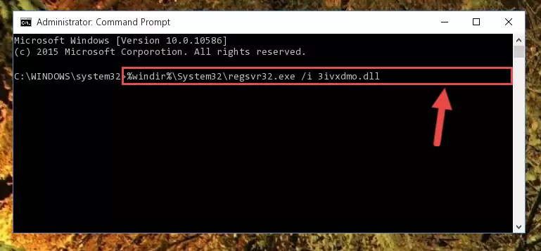 Deleting the 3ivxdmo.dll library's problematic registry in the Windows Registry Editor