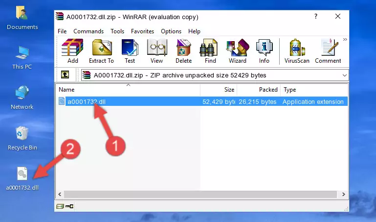 Copying the A0001732.dll file into the file folder of the software.