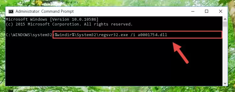 Reregistering the A0001754.dll file in the system (for 64 Bit)