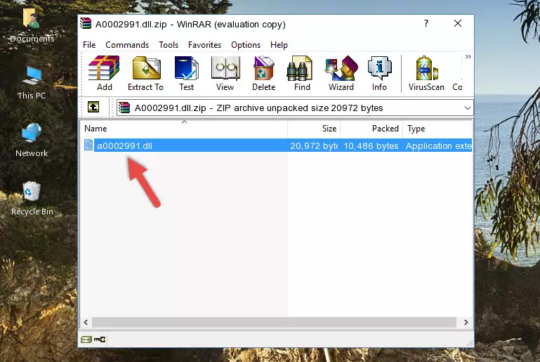 Copying the A0002991.dll file into the file folder of the software.