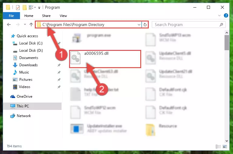 Uninstalling the broken registry of the A0006595.dll file from the Windows Registry Editor (for 64 Bit)