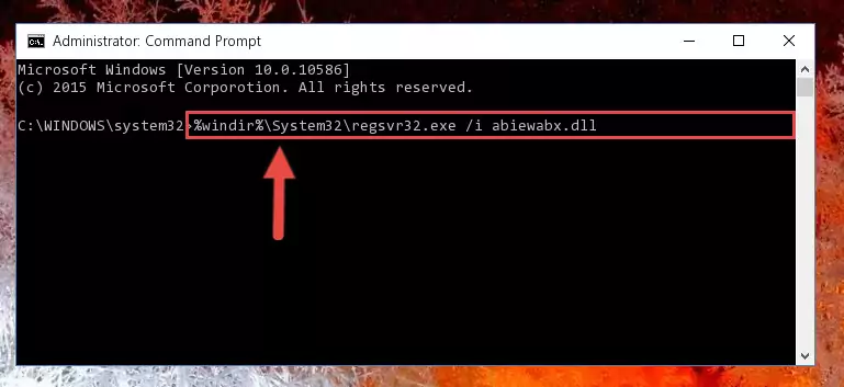 Uninstalling the Abiewabx.dll file from the system registry