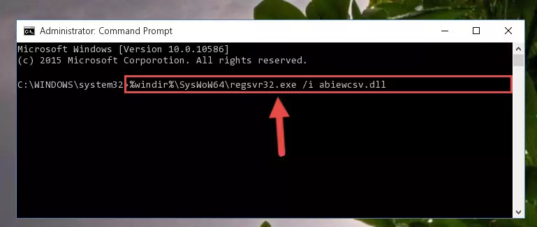 Deleting the Abiewcsv.dll library's problematic registry in the Windows Registry Editor