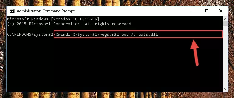 Extracting the Abls.dll file from the .zip file