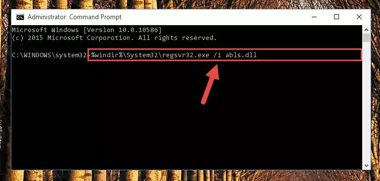 Reregistering the Abls.dll file in the system (for 64 Bit)