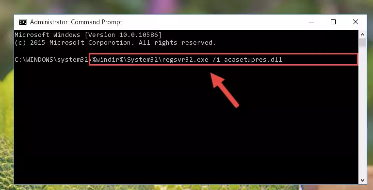 Cleaning the problematic registry of the Acasetupres.dll library from the Windows Registry Editor