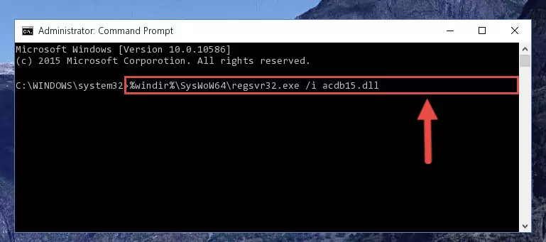 Uninstalling the Acdb15.dll file's broken registry from the Registry Editor (for 64 Bit)