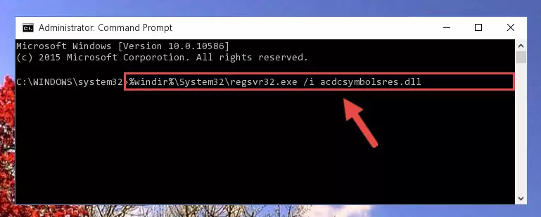 Deleting the Acdcsymbolsres.dll file's problematic registry in the Windows Registry Editor