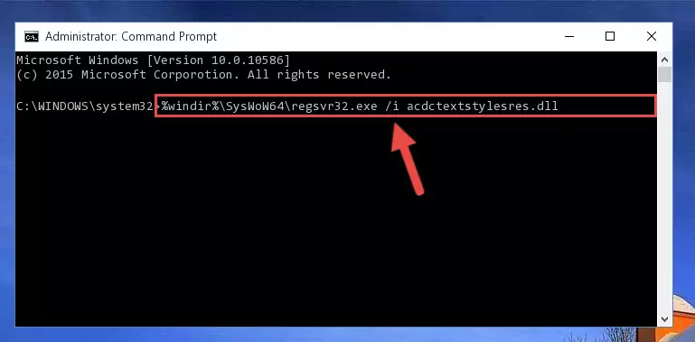 Cleaning the problematic registry of the Acdctextstylesres.dll file from the Windows Registry Editor