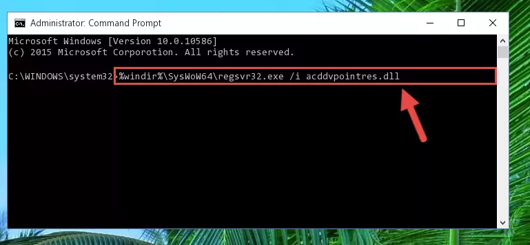Uninstalling the Acddvpointres.dll library from the system registry