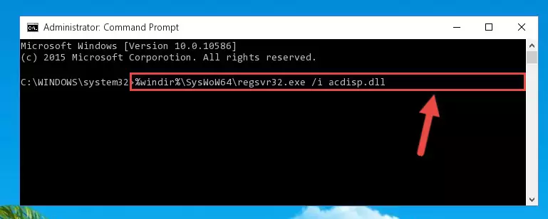 Uninstalling the Acdisp.dll library from the system registry
