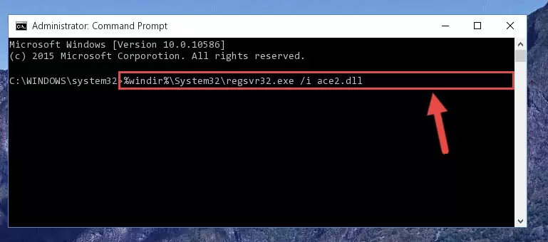 Uninstalling the Ace2.dll library from the system registry