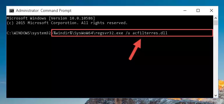Creating a clean and good registry for the Acfilterres.dll file (64 Bit için)