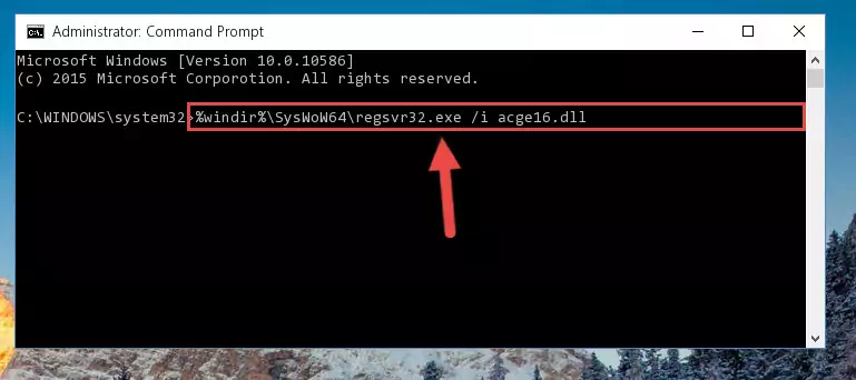 Uninstalling the broken registry of the Acge16.dll file from the Windows Registry Editor (for 64 Bit)