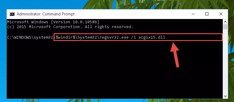 Deleting the Acgix15.dll library's problematic registry in the Windows Registry Editor