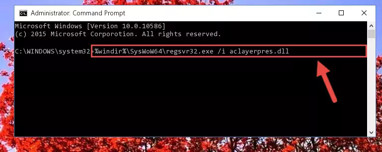 Uninstalling the Aclayerpres.dll file's problematic registry from Regedit (for 64 Bit)