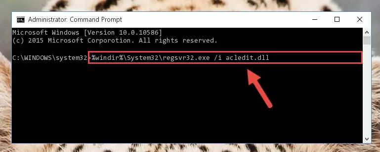 Deleting the Acledit.dll library's problematic registry in the Windows Registry Editor