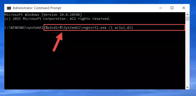 Deleting the Aclui.dll library's problematic registry in the Windows Registry Editor