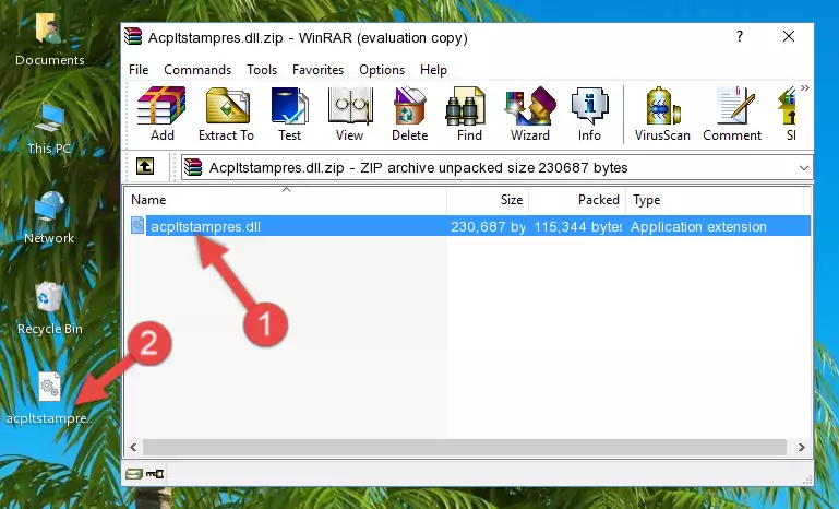 Pasting the Acpltstampres.dll file into the software's file folder