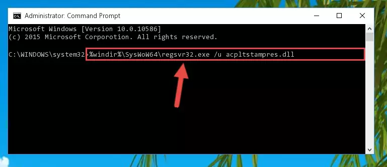 Reregistering the Acpltstampres.dll file in the system