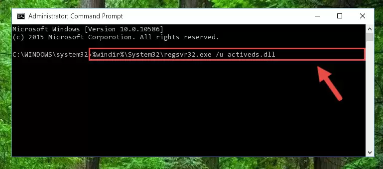 Reregistering the Activeds.dll library in the system