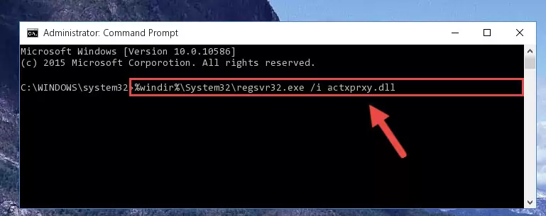 Uninstalling the Actxprxy.dll library from the system registry