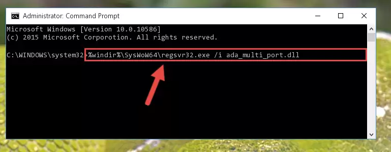 Uninstalling the damaged Ada_multi_port.dll file's registry from the system (for 64 Bit)