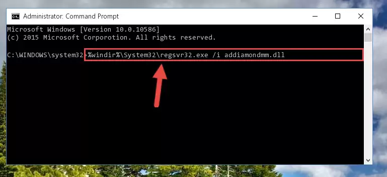 Cleaning the problematic registry of the Addiamondmm.dll library from the Windows Registry Editor