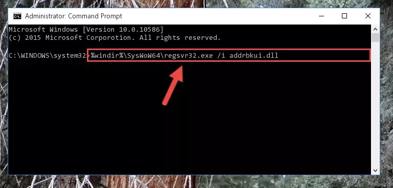Uninstalling the damaged Addrbkui.dll file's registry from the system (for 64 Bit)