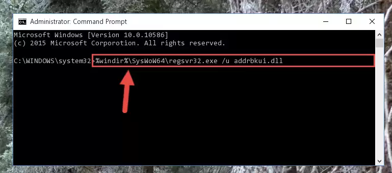 Reregistering the Addrbkui.dll file in the system (for 64 Bit)