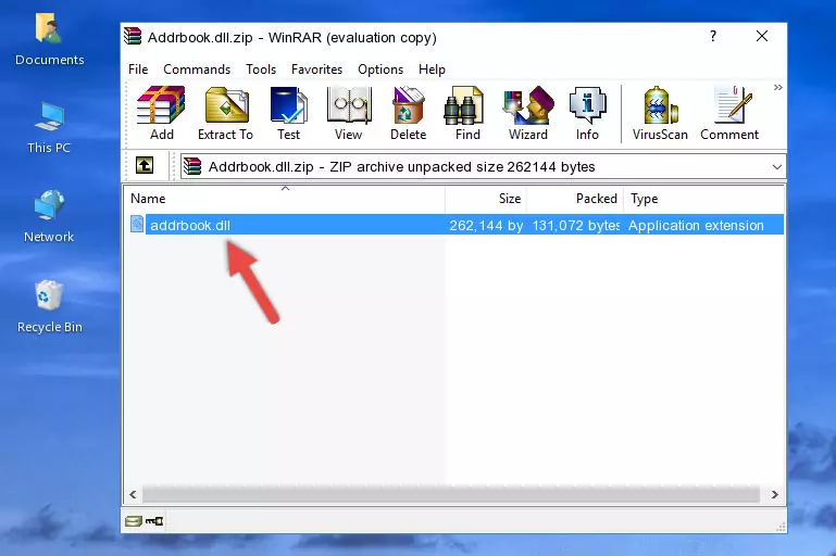 Copying the Addrbook.dll file into the software's file folder