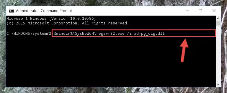 Uninstalling the Admpg_dlg.dll library from the system registry