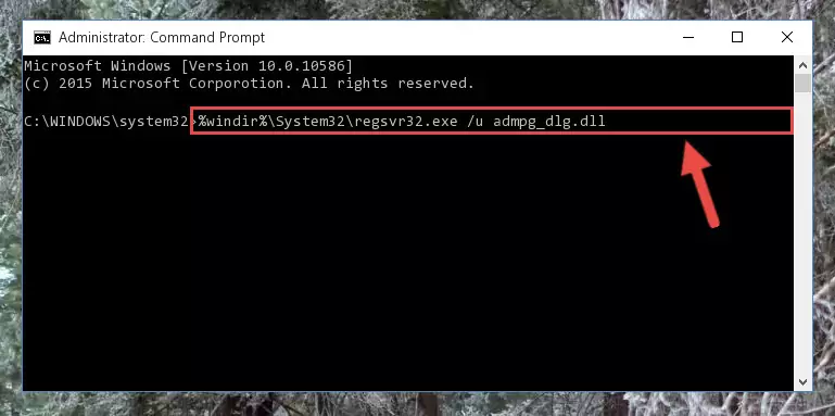 Extracting the Admpg_dlg.dll library from the .zip file