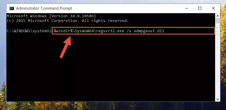 Creating a new registry for the Admpgaout.dll library in the Windows Registry Editor