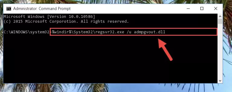 Extracting the Admpgvout.dll library from the .zip file