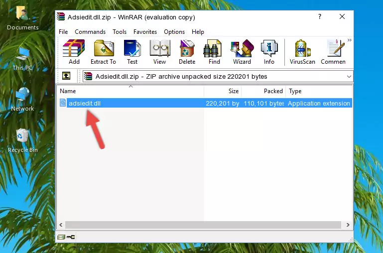 Copying the Adsiedit.dll file into the software's file folder