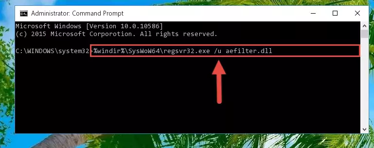 Making a clean registry for the Aefilter.dll library in Regedit (Windows Registry Editor)