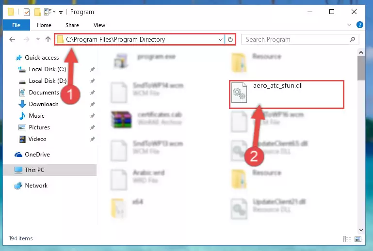 Uninstalling the Aero_atc_sfun.dll library's broken registry from the Registry Editor (for 64 Bit)