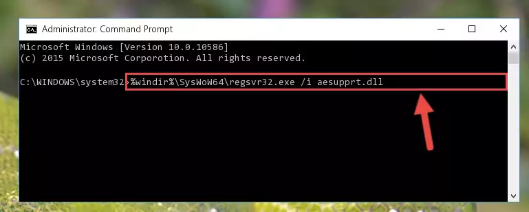 Deleting the damaged registry of the Aesupprt.dll