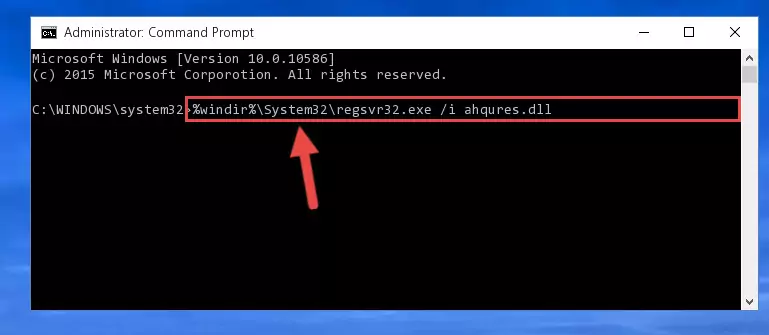 Reregistering the Ahqures.dll file in the system (for 64 Bit)