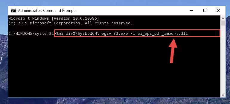 Uninstalling the damaged Ai_eps_pdf_import.dll file's registry from the system (for 64 Bit)