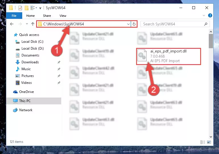 Extracting the Ai_eps_pdf_import.dll file to the desktop