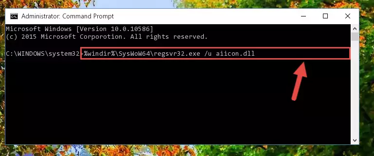 Reregistering the Aiicon.dll file in the system