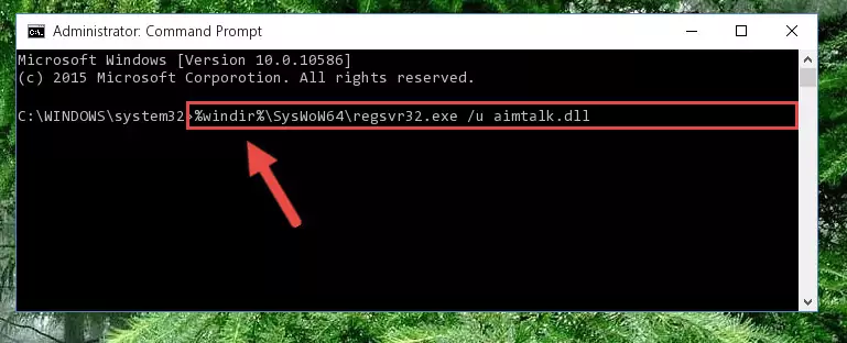 Reregistering the Aimtalk.dll file in the system