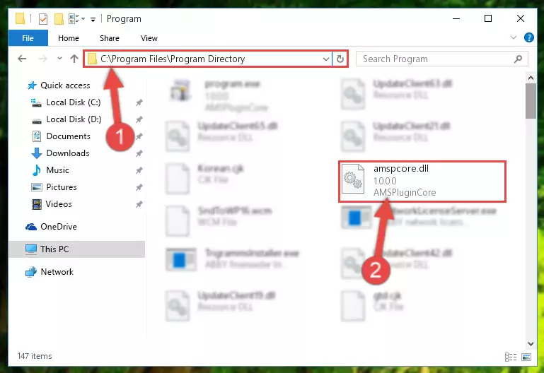 Uninstalling the Amspcore.dll library's problematic registry from Regedit (for 64 Bit)